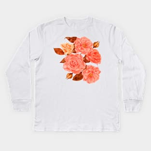 cute flowers color Kids Long Sleeve T-Shirt